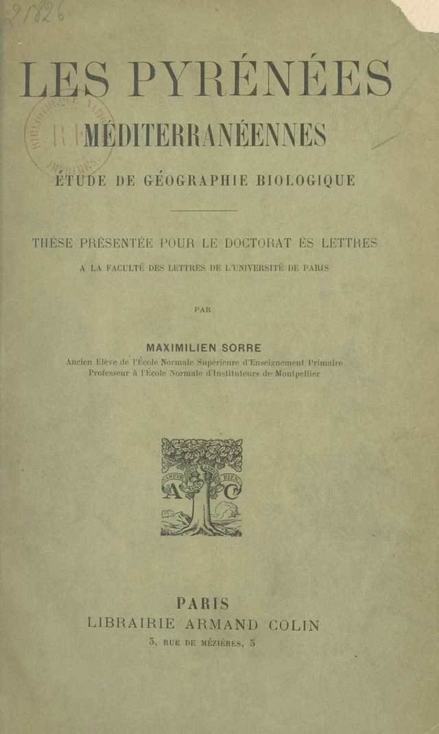 Les Pyrénées méditerranéennes - Max Sorre - FeniXX réédition numérique