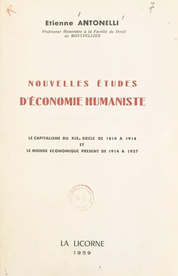 Études d'économie humaniste