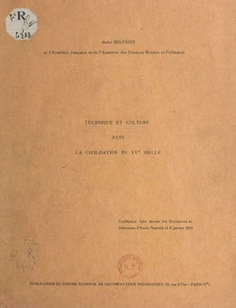 Technique et culture dans la civilisation du 20e siècle