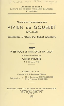 Alexandre-François-Auguste Vivien de Goubert, 1799-1854