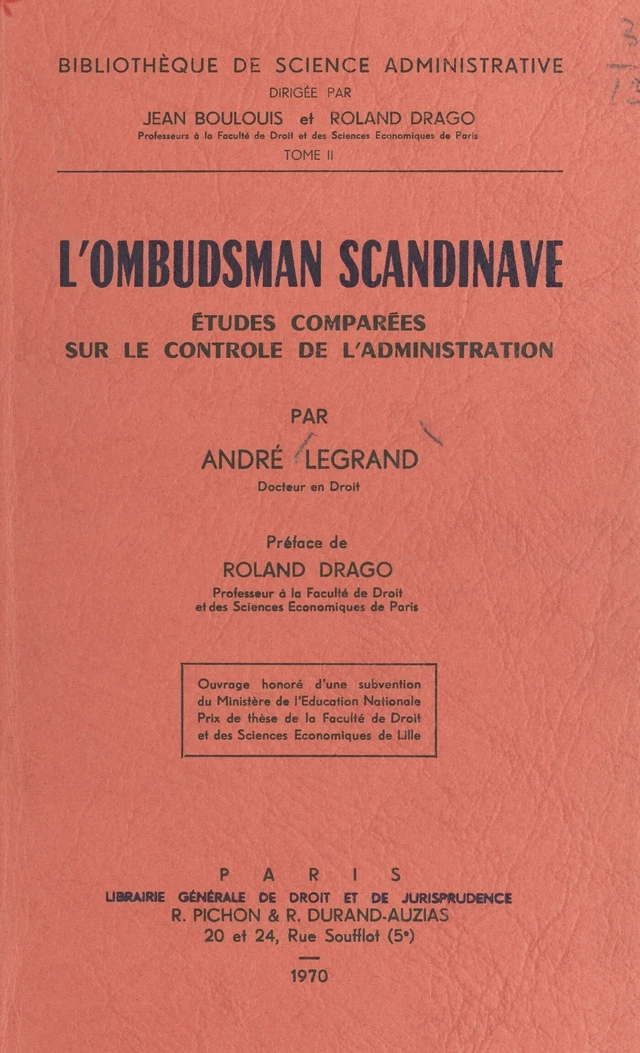 L'ombudsman scandinave - André Legrand - FeniXX réédition numérique