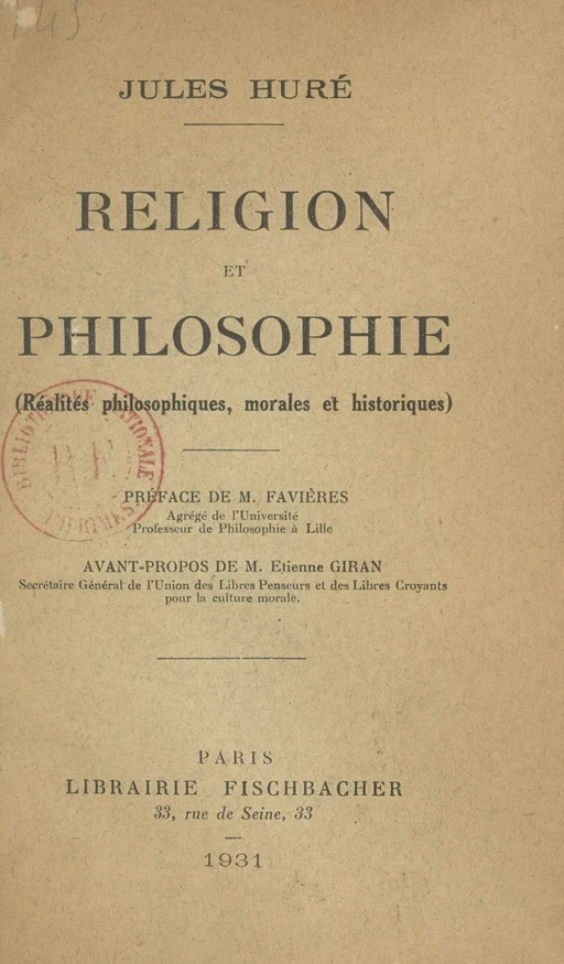 Religion et philosophie - Jules Huré - FeniXX réédition numérique