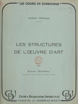 Les structures de l'œuvre d'art