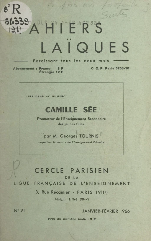 Camille Sée - Georges Tournis - FeniXX réédition numérique