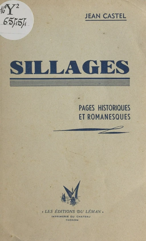 Sillages - Jean Castel - FeniXX réédition numérique