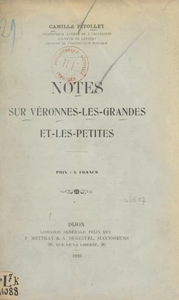 Notes sur Véronnes-les-Grandes et les-Petites