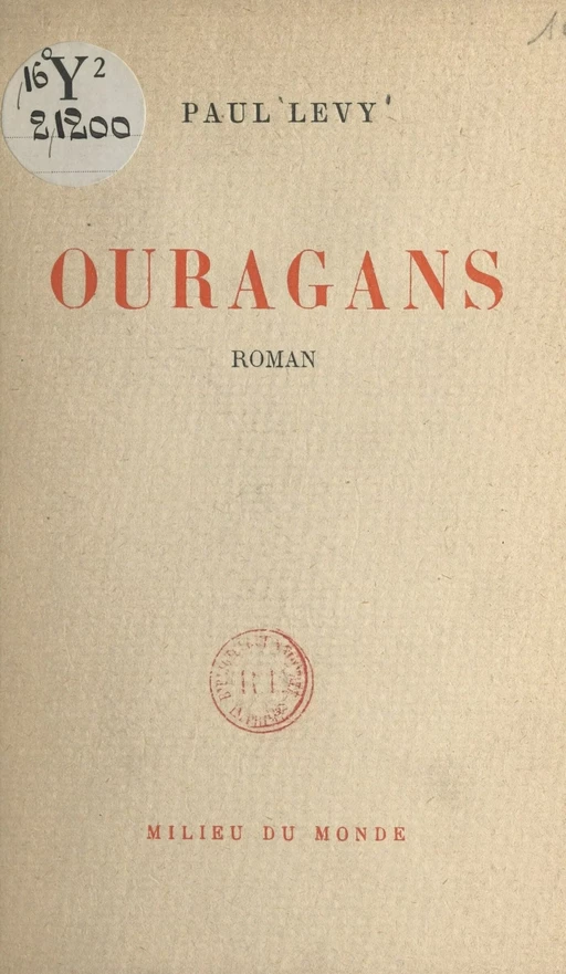 Ouragans - Paul Lévy - FeniXX réédition numérique