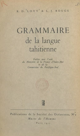 Grammaire de la langue tahitienne