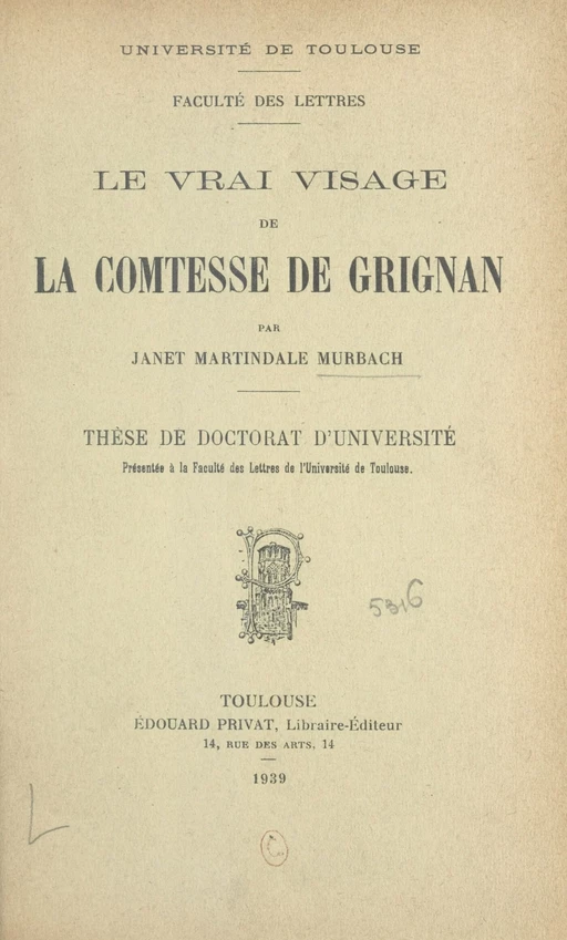 Le vrai visage de la Comtesse de Grignan - Janet Martindale Murbach - FeniXX réédition numérique