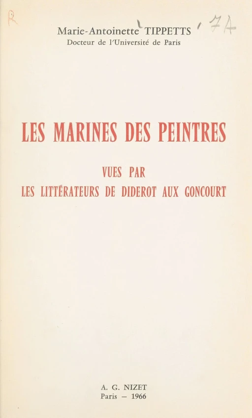 Les Marines des peintres - Marie-Antoinette Tippetts - FeniXX réédition numérique