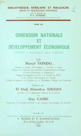 Dimension nationale et développement économique