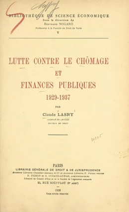 Lutte contre le chômage et finances publiques