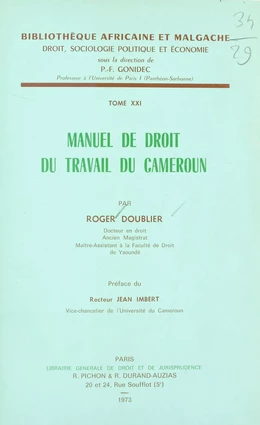 Manuel de droit du travail du Cameroun