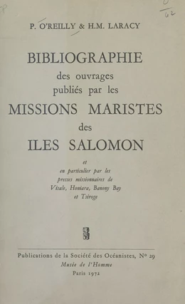 Bibliographie des ouvrages publiés par les missions maristes des îles Salomon