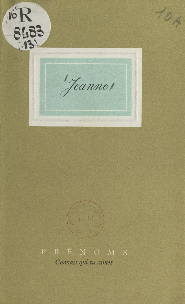 Jeanne - Maurice Chavardès, Marilène Clément - FeniXX réédition numérique