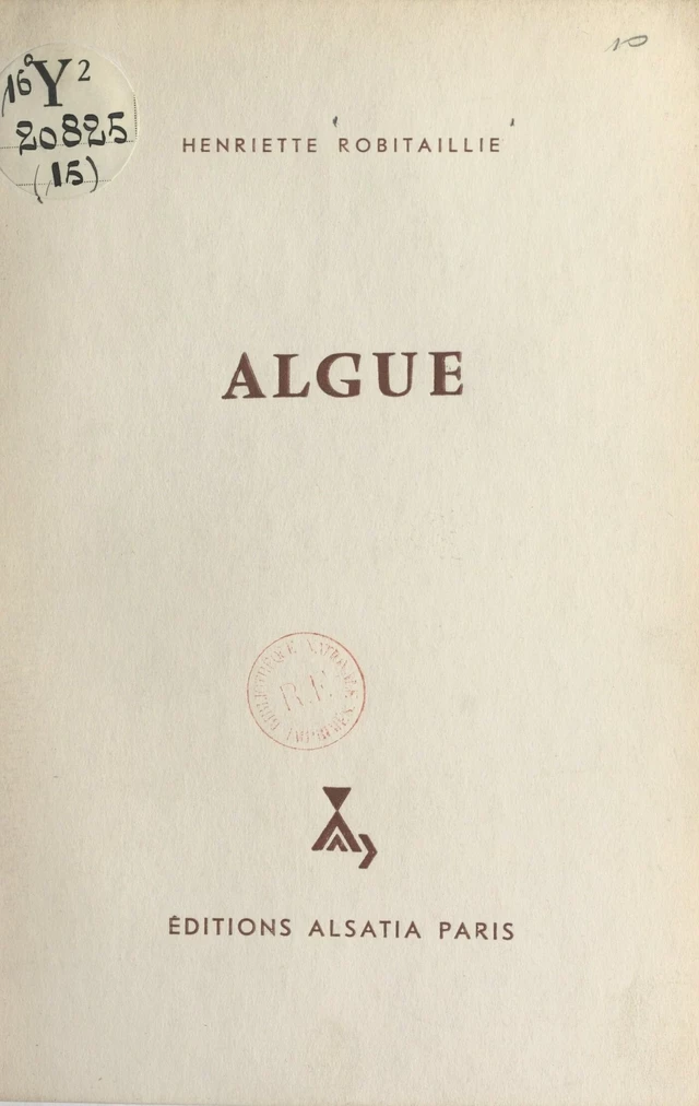 Algue - Henriette Robitaillie - FeniXX réédition numérique