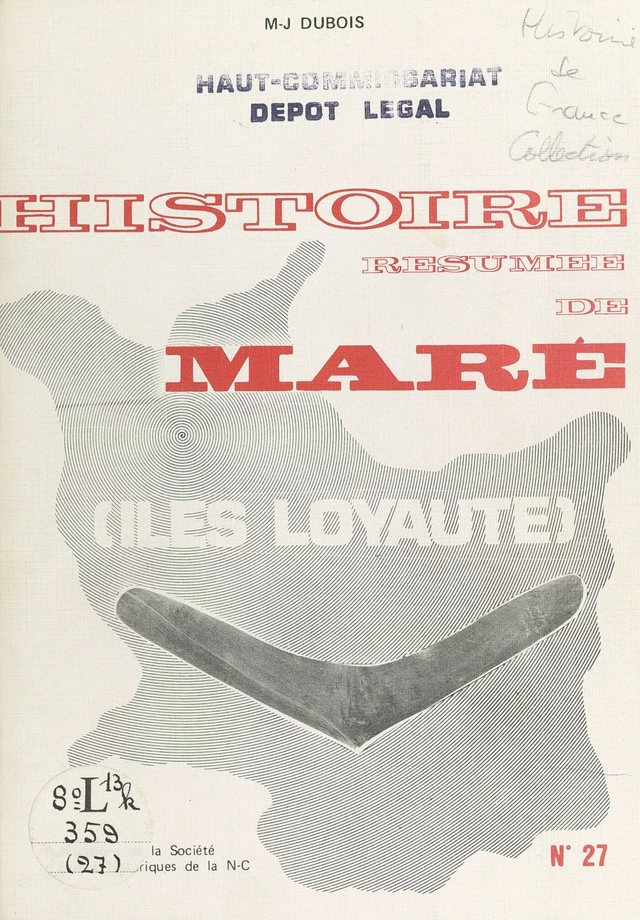 Histoire résumée de Maré - Marie-Joseph Dubois - FeniXX réédition numérique