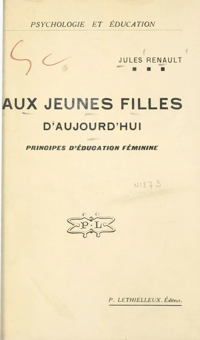 Aux jeunes filles d'aujourd'hui - Jules Renault - FeniXX réédition numérique