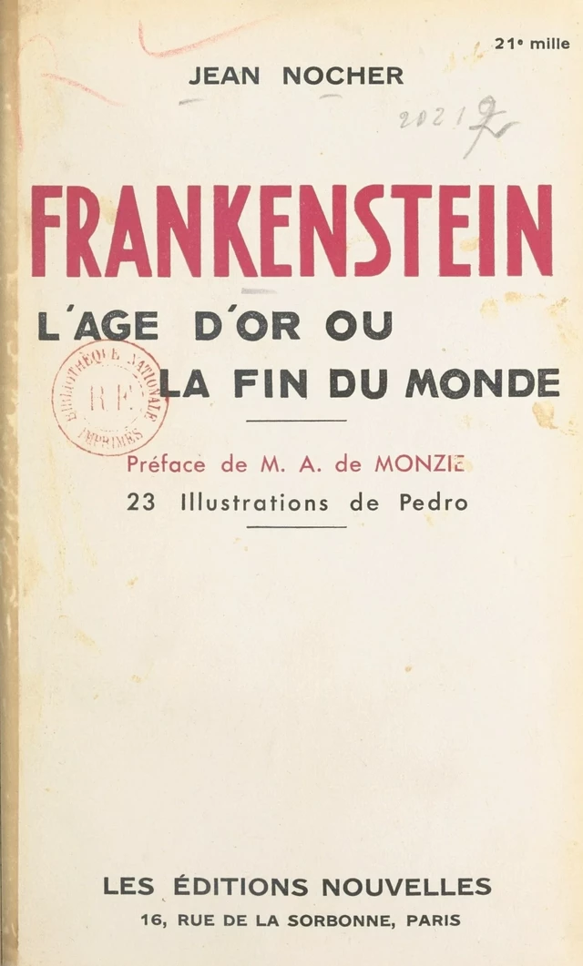 Frankenstein - Jean Nocher - FeniXX réédition numérique