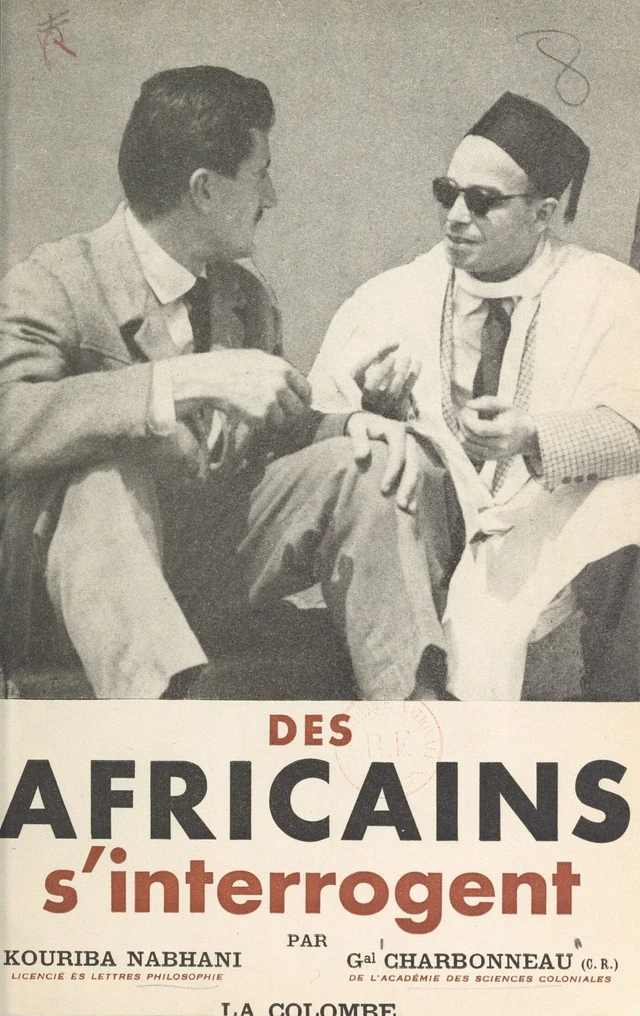 Des africains s'interrogent - Jean Charbonneau, Kouriba Nabhani - FeniXX réédition numérique