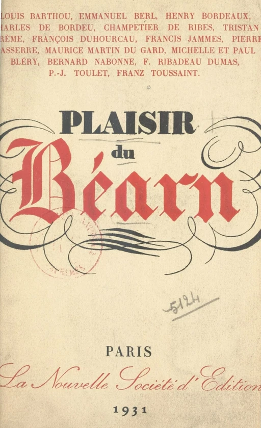 Plaisir du Béarn - Louis Barthou, Emmanuel Berl, Michelle Bléry - FeniXX réédition numérique