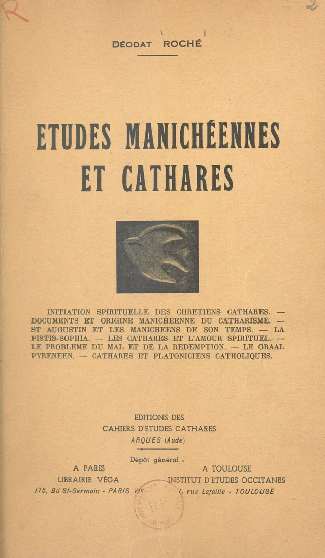 Études manichéennes et cathares - Déodat Roché - FeniXX réédition numérique