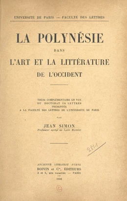 La Polynésie dans l'art et la littérature de l'Occident