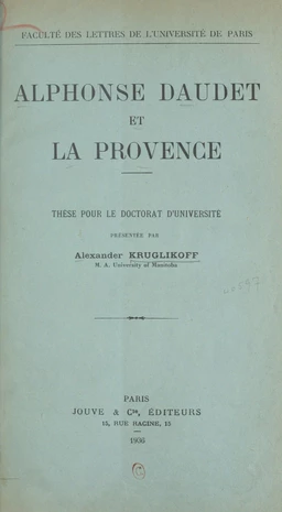 Alphonse Daudet et la Provence