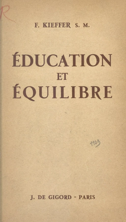 Éducation et équilibre - F. Kieffer - FeniXX réédition numérique