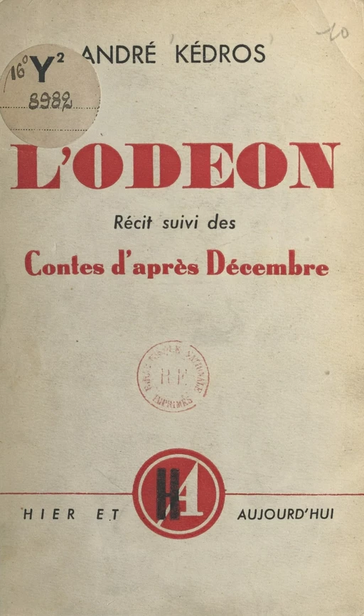 L'Odéon - André Kédros - FeniXX réédition numérique