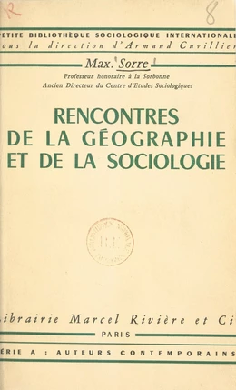 Rencontres de la géographie et de la sociologie