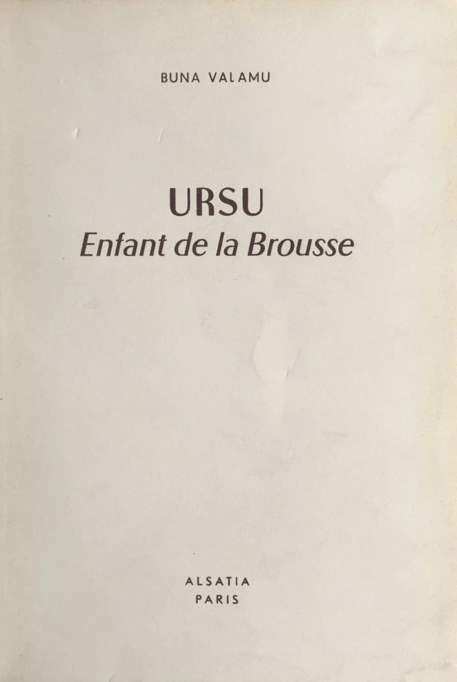 Ursu - Buna Valamu - FeniXX réédition numérique