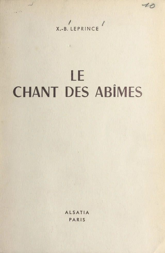 Le chant des abîmes - X.-B. Leprince - FeniXX réédition numérique