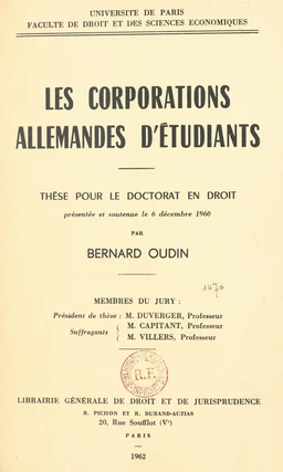 Les corporations allemandes d'étudiants