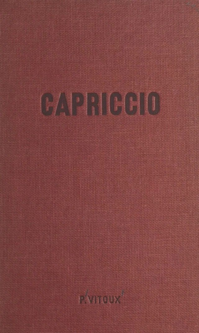 Capriccio - Pierre Vitoux - FeniXX réédition numérique