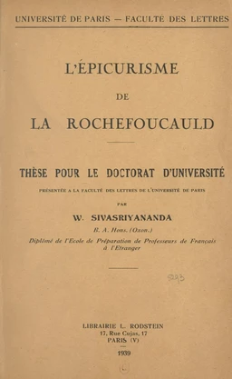 L'épicurisme de la Rochefoucauld