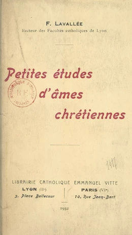 Petites études d'âmes chrétiennes