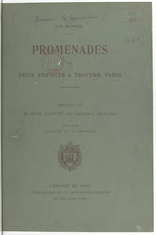 Promenades de deux enfants à travers Paris - Jean Rosmer - FeniXX réédition numérique