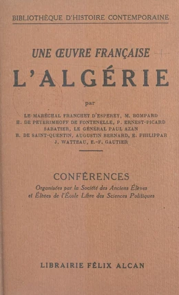 Une œuvre française : l'Algérie