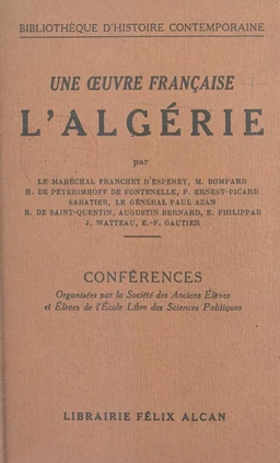 Une œuvre française : l'Algérie