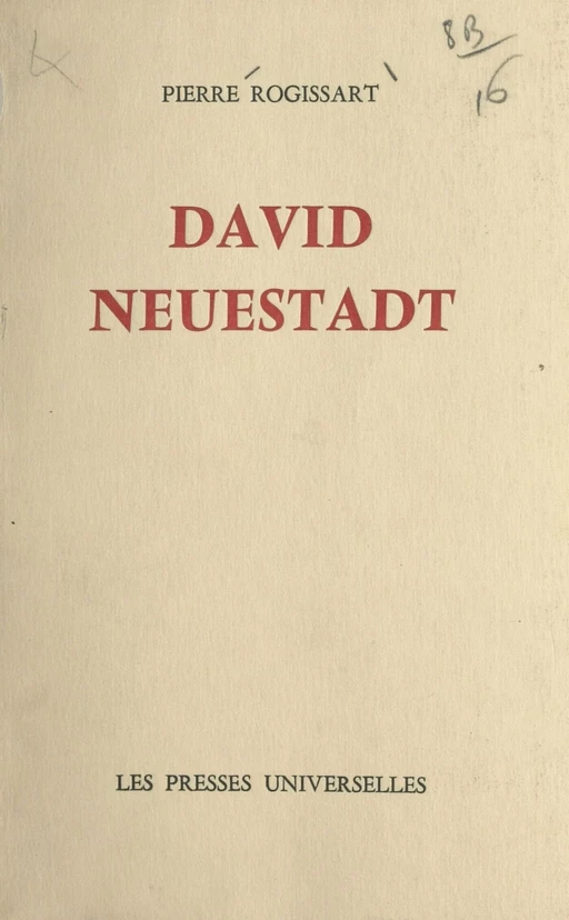 David Neuestadt - Pierre Rogissart - FeniXX réédition numérique