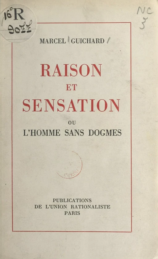 Raison et sensation - Marcel Guichard - FeniXX réédition numérique