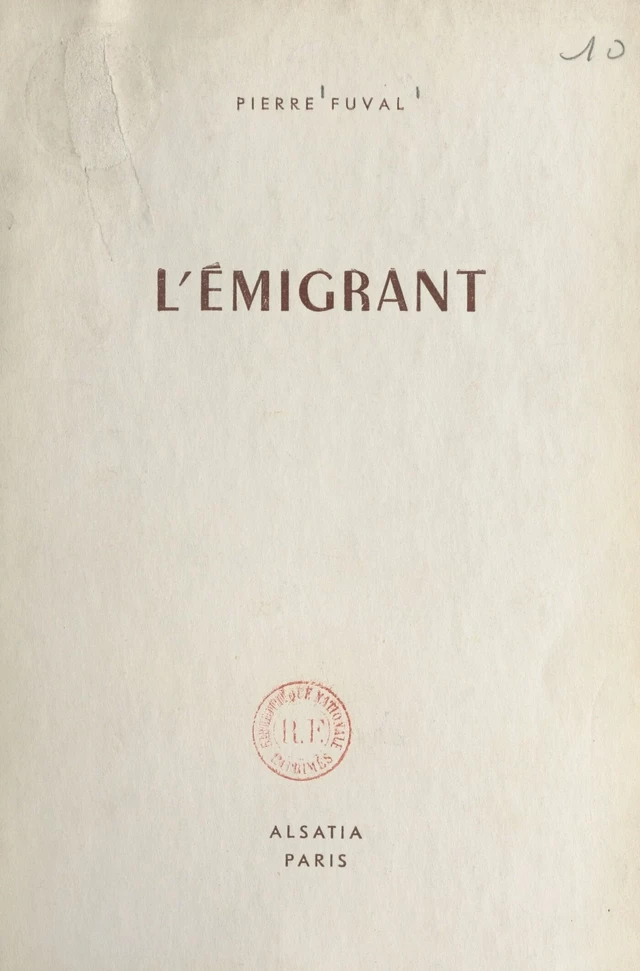 L'émigrant - Pierre Fuval - FeniXX réédition numérique