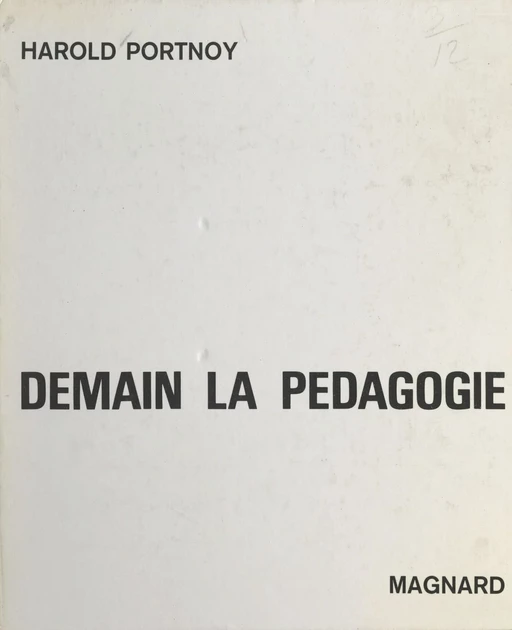 Demain la pédagogie - Harold Portnoy - FeniXX réédition numérique