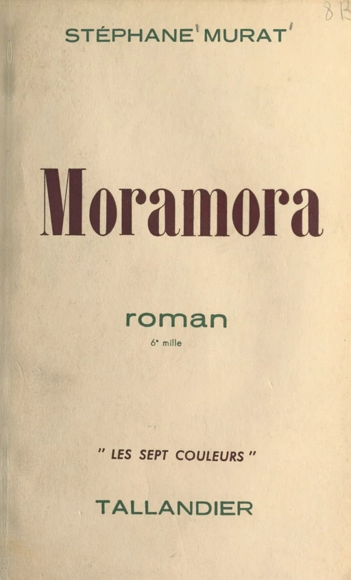 Moramora - Stéphane Murat - FeniXX réédition numérique