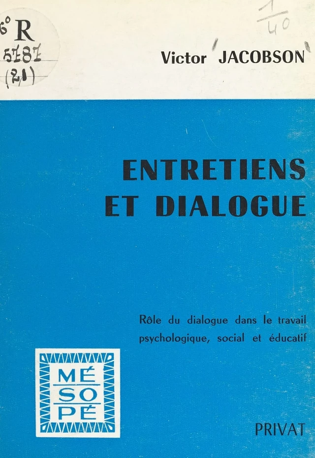 Entretiens et dialogue - Victor Jacobson - FeniXX réédition numérique