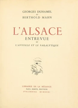 L'Alsace entrevue ou L'Aveugle et le Paralytique