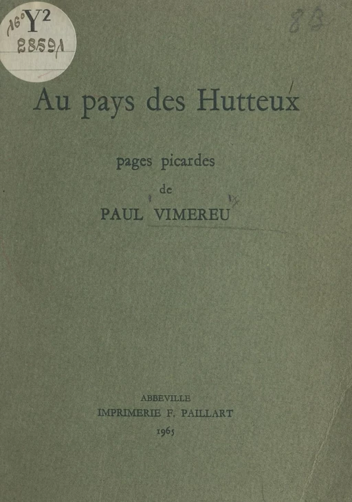 Au pays des Hutteux - Paul Vimereu - FeniXX réédition numérique