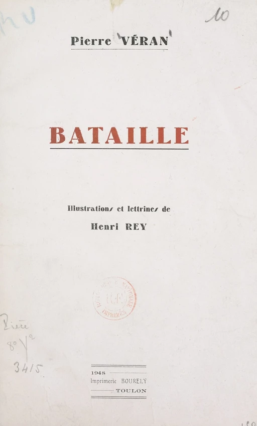 Bataille - Pierre Véran - FeniXX réédition numérique