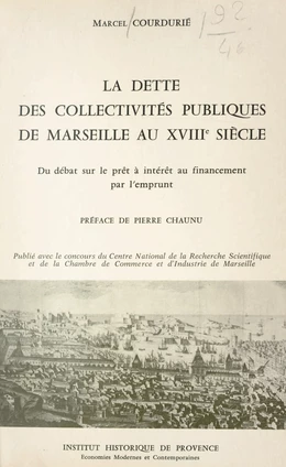 La dette des collectivités publiques de Marseille au XVIIIe siècle